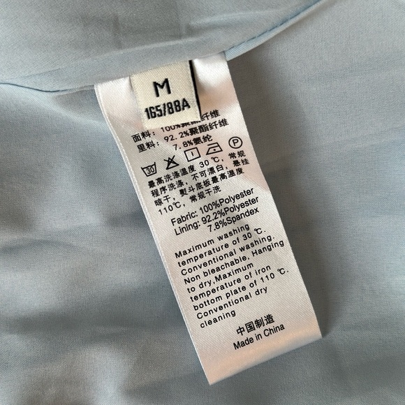 NWT D-PLAY Light Blue Pleated Midi Dress | Pearl Neckline | Size M - Picture 11 of 11